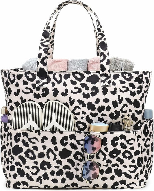 Bluboon Waterproof Beach Tote Pool Bags for Women Ladies Extra Large Carry On Bag With Wet Compartment for Weekender Travel