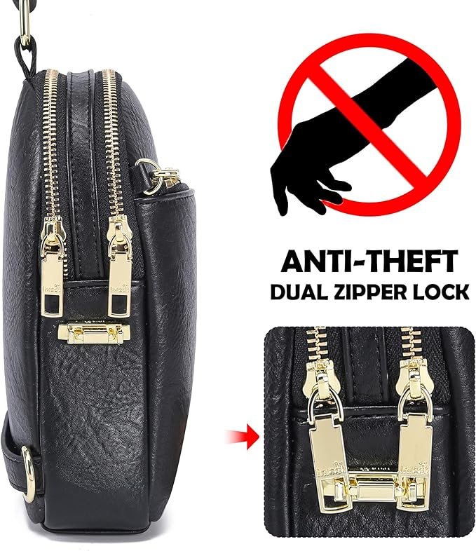 INICAT RFID Blocking Sling Bag Anti Theft Crossbody Bags Women Valentine's Day Gifts Travel Purses Vegan Leather