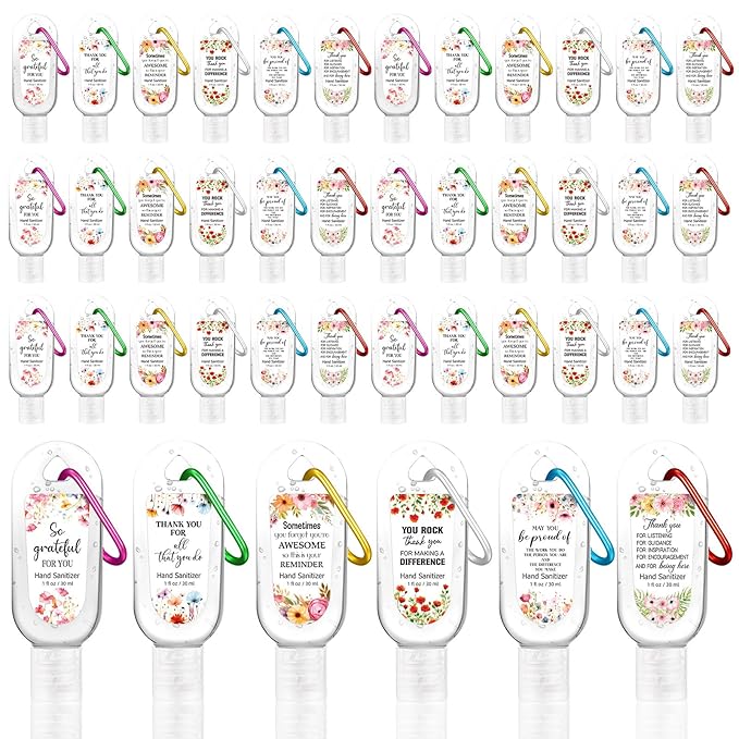 24 Pack Thank You Hand Sanitizer Keychains Bulk Christmas Mini Hand Sanitizer Travel Size Scented 1oz Appreciation Thank You Gifts for Women Coworker Teacher Nurse Team Staff Wedding Party Favors