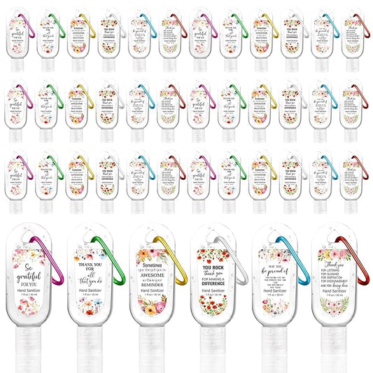 24 Pack Thank You Hand Sanitizer Keychains Bulk Christmas Mini Hand Sanitizer Travel Size Scented 1oz Appreciation Thank You Gifts for Women Coworker Teacher Nurse Team Staff Wedding Party Favors
