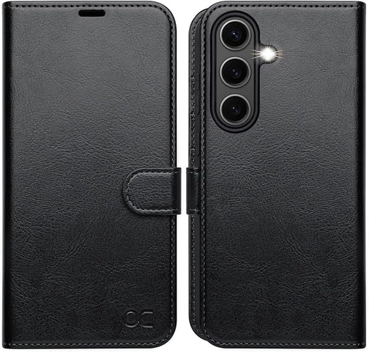 OCASE Compatible with Galaxy S25 Plus Wallet Case, PU Leather Flip Folio Case with Card Holders RFID Blocking Kickstand [Shockproof TPU Inner Shell] Protective Phone Cover 6.7 Inch 2025, Black