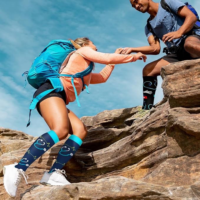 Copper Compression Socks for Women and Men(6 Pairs)-Best Support for Running, Athletic, Nursing, Travel