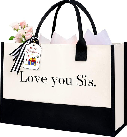 BAGAIL Initial Tote Bag, Personalized Birthday Gifts for Women, Teacher, Friends, Mom, Wedding, Monogrammed Beach Bag