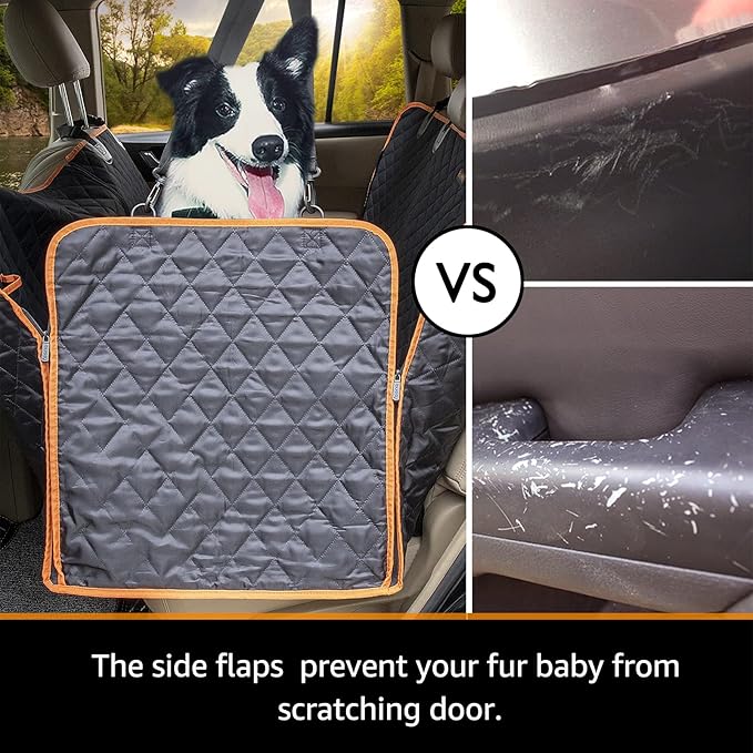 iBuddy Dog Car Seat Covers 100% Waterproof, Dog Seat Cover with Side Flaps from Scratching, Pet Seat Cover for Back Seat of Car/SUV/Truck Machine Washable… (Truck)