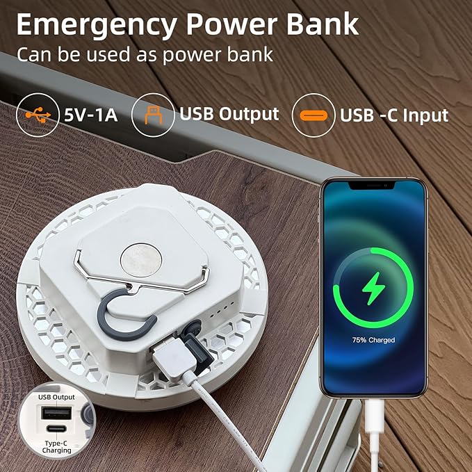 10000mAh Rechargeable Hanging Tent Light with Magnet, Portable 30W 4000LM LED 3 Color Lighting Modes Camping Lantern, IPX5 Waterproof LED Flashlight for Emergency & Gift