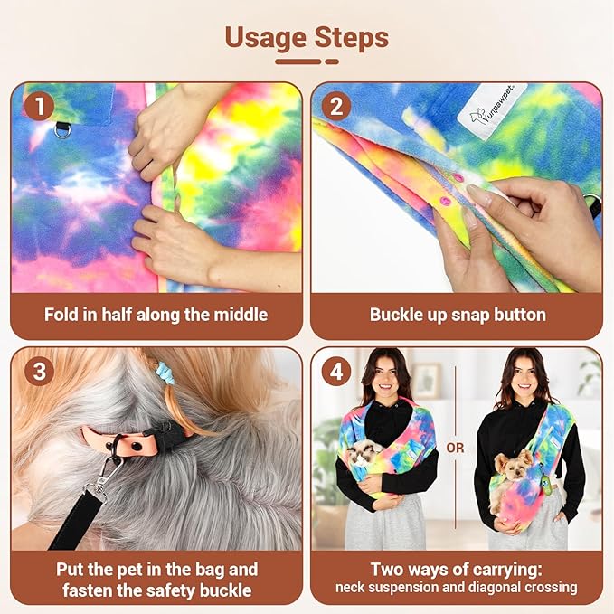 Dog Carrier Sling,Indoor Comfort Adjustable Cat Sling Carrier,with Front Pocket and Seat Belt Dog Carriers for Small Dogs Machine Washable,Suitable for Family Outdoor Use (Large, Fruits)