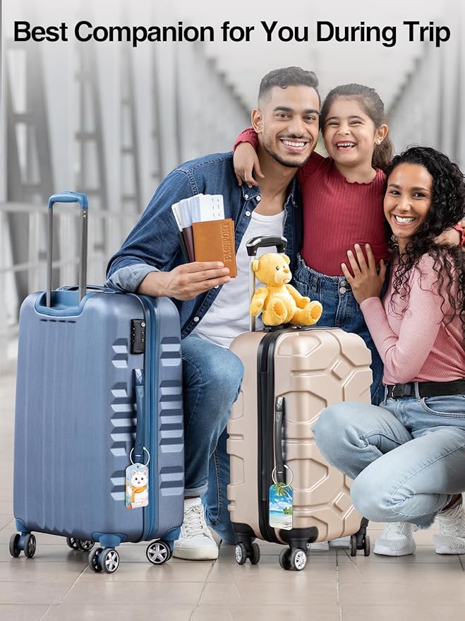 TopMade Smart Luggage Tag with Apple Find My, Premium Leather Luggage Tags for Suitcase, Travel Bags, Backpacks, Anti-Lost Suitcase Tag Tracker for Travel with Privacy Name Card, Rechargeable