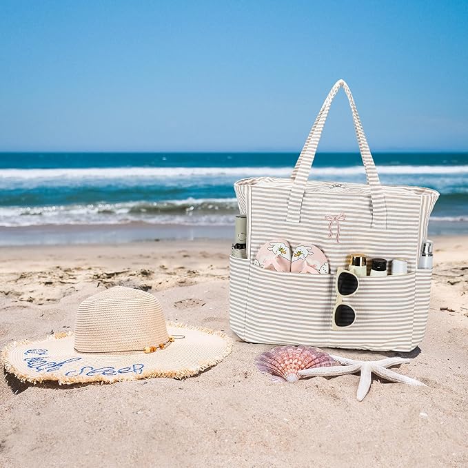 Beach Pool Bags Tote for Women Ladies Large Gym Tote Carry On Bag With Wet Compartment for Weekender Travel Waterproof