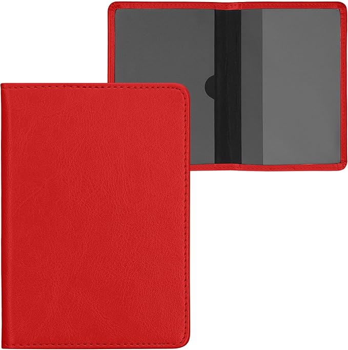 kwmobile Registration and Insurance Holder - Car Document Holder for Vehicle Documents and Cards - PU Leather - Black