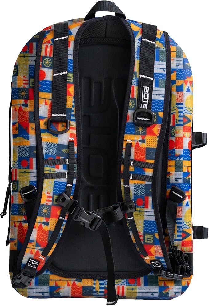 BOTE Highwater Backpack Waterproof Outdoor Zipper Dry Bag 28 Liter Capacity Molle Straps Fully Submersible Watersports Kayaking Fishing Hunting Boating