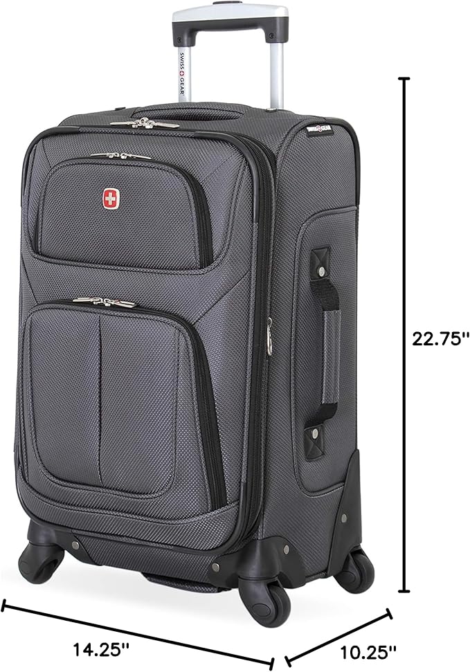 SwissGear Sion Softside Expandable Luggage, Dark Grey, Carry-On 21-Inch