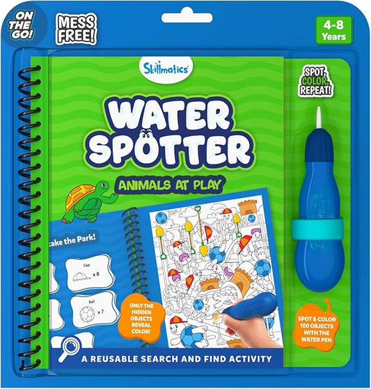 Skillmatics Reusable Search & Find Book - Water Spotter, Mess-Free Learning Activity, Stocking Stuffers, Animals, Christmas Fun, Travel Toy, Gifts for Boys & Girls Ages 4, 5, 6, 7, 8