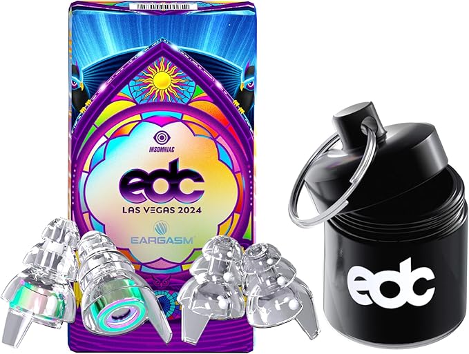 Eargasm EDC Las Vegas x High Fidelity Earplugs for Concerts, Festivals, Drummers, Musicians (Exclusive Limited Edition Gift Box!)