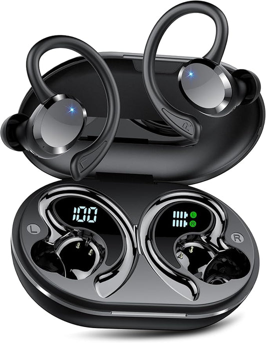 Wireless Earbuds, 2025 Bluetooth 5.4 Headphones HiFi Stereo, Bluetooth Earbuds with ENC Noise Cancelling Mic, IP7 Waterproof in Ear Earphones, 68H Dual LED Display Ear Buds for Workout Sports