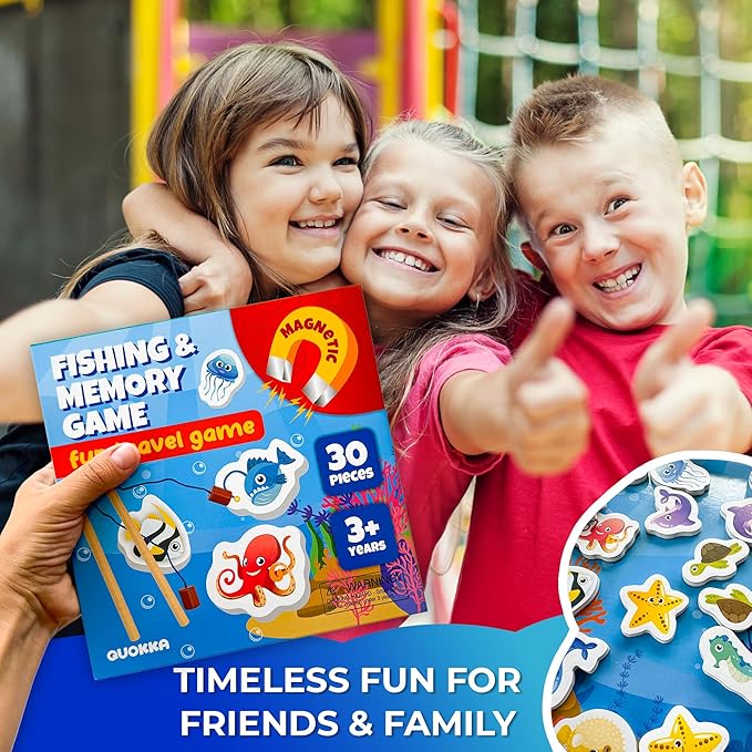 QUOKKA Magnet Game for Kids 3-5 - Fishing Game Kids Ages 4-8 - Travel I Road Trip I Plane I Car Ride - Magnetic Toddler Travel Toys