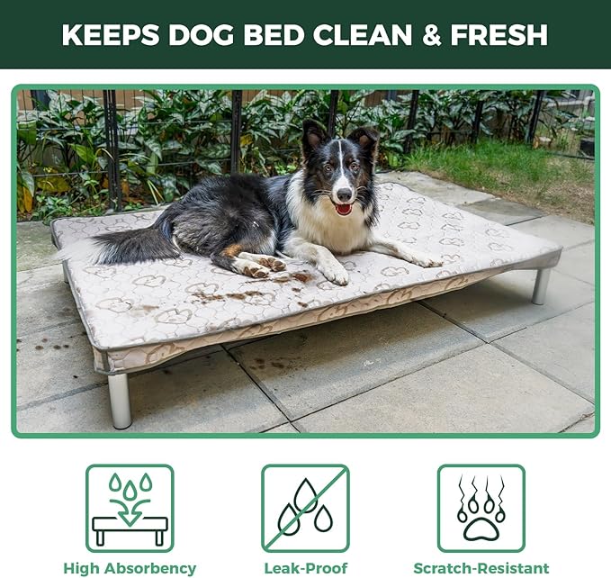 FXW TitanNest Chew-Proof Elevated Dog Bed, Raised Cot for Indoor/Outdoor/Camping Use, Durable & Washable Padded Pet Bed with Exclusive Cover for Extra-Small Dogs, 29.0" L x 18.0" W x 4.5" H, Gray