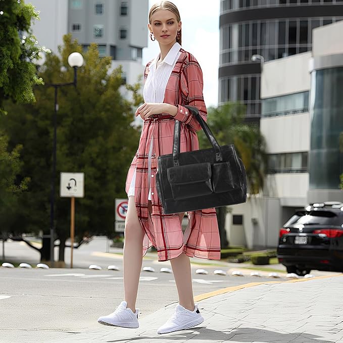 Dog Carrier Purse, Fashion Leather Pet Carrier Bag, Airline Approved Soft Sided Cat Travel Tote Bag with Pockets Black