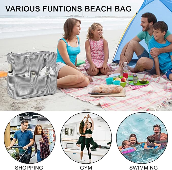 Bluboon Waterproof Beach Tote Pool Bags for Women Ladies Extra Large Carry On Bag With Wet Compartment for Weekender Travel