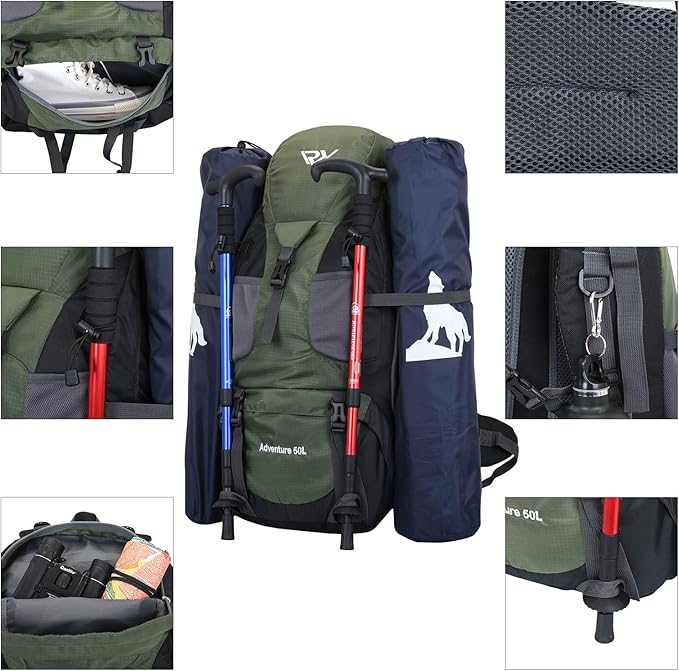 Russel Molly Hiking Backpack, 50l Camping Lightweight Bag for Outdoor