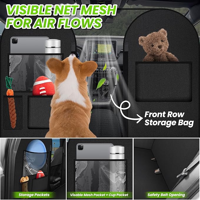 Shademax Dog Car Seat Cover for Back Seat, Backseat Dog Cover for Toyota RAV4 2013-2025 2026/Honda CRV 2017-2022 Accessories, Waterproof Oxford Pet Hammock for Car SUV Seat Protector with High Barrier