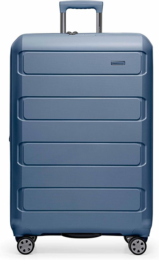 Traveler's Choice Pagosa Indestructible Hardshell Expandable Spinner Luggage, Slate Blue, 30-Inch Large