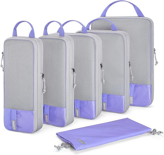BAGSMART 6 Set /4 Set/2 Set Compression Packing Cubes for Travel, Lightweight Luggage Organizer Bags, Durable Space Saver Bags Travel Essentials