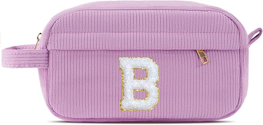 Pocmimut Personalized Makeup Bag,Teen Girl Gifts Trendy Stuff for 6 7 8 9 10 11 12 Year Old Girls,Initial Cosmetic Bag Gifts Graduation Teacher Gifts,B
