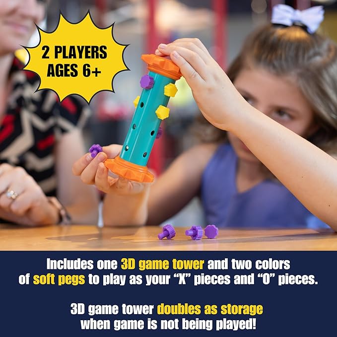 Challenge Your Mind with Tic Tac Totem: 3D Tic Tac Toe Travel Game & Brain Game for Strategy Enthusiasts, Ages 6+ (3x3)