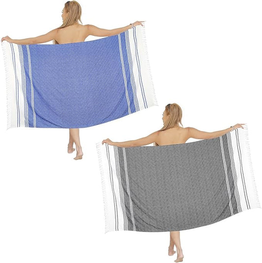 Beach Towel 2 Pack,Sand Free Beach Towels Oversized 39 x 72,Turkish Beach Towel Quick Dry,Lightweight Pool Towels for Adults Super Absorbent Diamond Travel Towel,Cool Beach Essentials