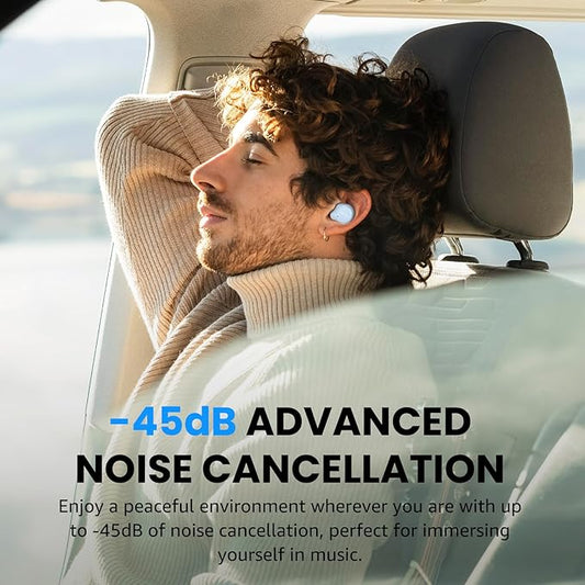 TOZO NC9 Hybrid Active Noise Cancelling Wireless Earbuds, 6 Mics ENC Clear Call, IPX8 Waterproof, in Ear Bluetooth 5.3 Headphones Stereo Bass Ear Buds 60H Playtime with LED Display 32 EQs via APP