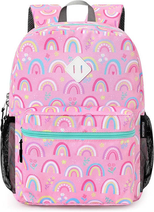 STEAMEDBUN Kids Backpack for Girls, Rainbow Kindergarten Backpack for Toddler Girls Age 3-8