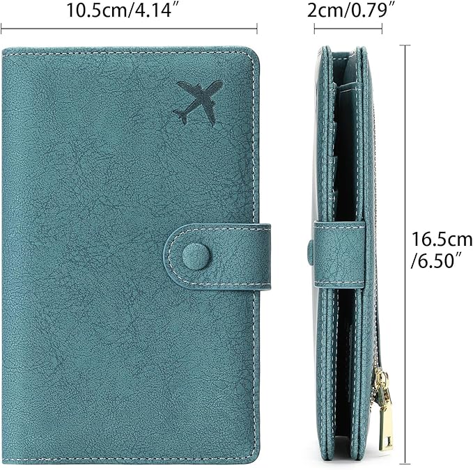 RFID Blocking Passport Wallet Cover Case Travel Document Organizer for Women and Men,Travel Wallet for Credit Card