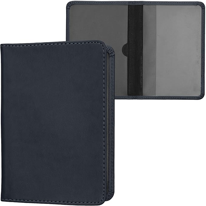 kwmobile Registration and Insurance Holder - Car Document Holder for Vehicle Documents and Cards - PU Leather - Black