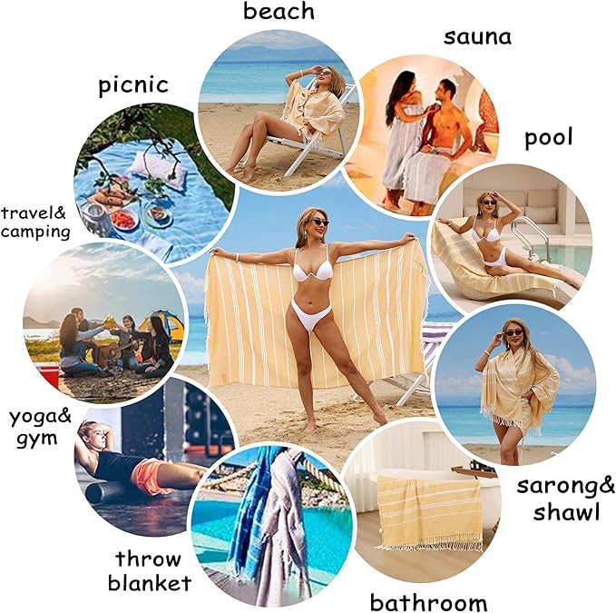 Beach Towel 2 Pack,Sand Free Beach Towels Oversized 39 x 72,Turkish Beach Towel Quick Dry Towel,Lightweight Pool Towels for Adults Travel Towel,Cool Beach Essentials Super Absorbent Towels