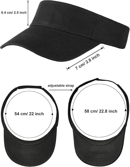 6 Pack Sun Visor Hats Sun Visors Sports Sun Hat Golf hat One Size Adjustable Cap for Women and Men (Color Set 1), Medium