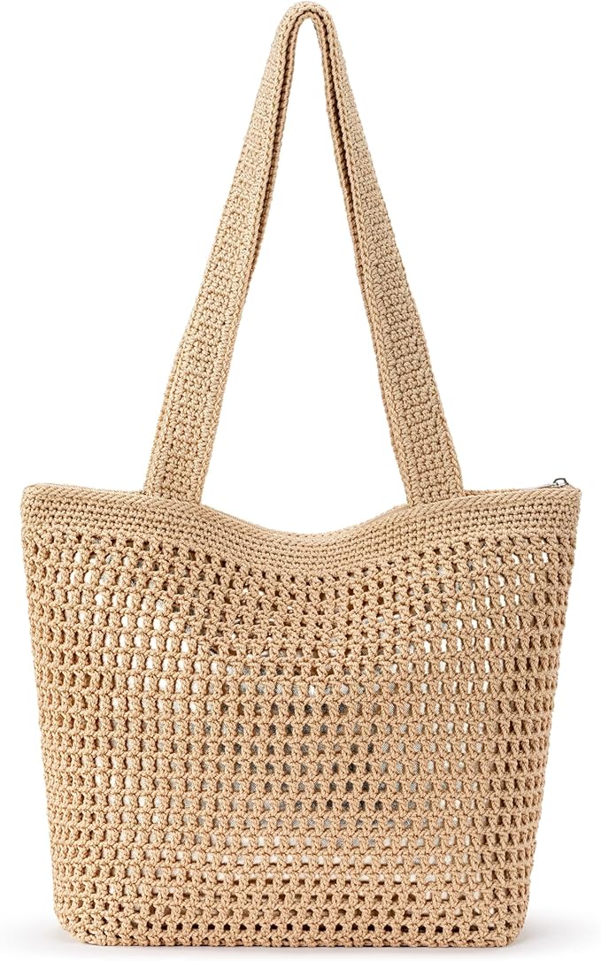 The Sak Casual Classics Tote Bag - Hand Crochet Woman's Purse For Everyday, Travel, Beach Bag - Handbag With Shoulder Straps
