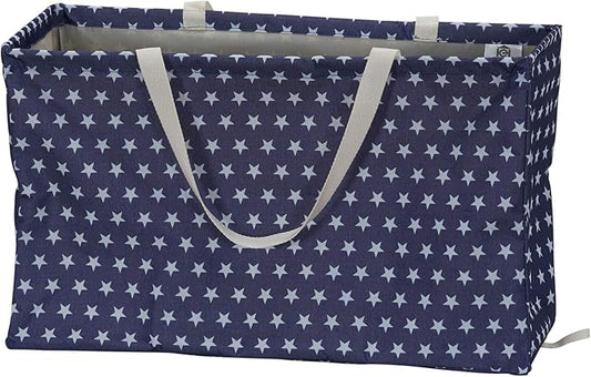 Household Essentials Blue with White Stars Krush Container All-Purpose Utility Tote