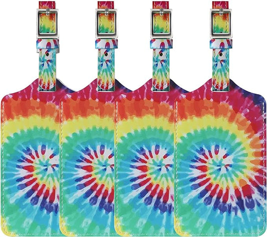 4 Pack Luggage Tag for Suitcases TSA Approved, Leather Suitcase Tags Identifiers, Cute Bag Name Travel Tags ID Labels for Women Men Cruise Airport Luggage Travel Essentials by Sodsay