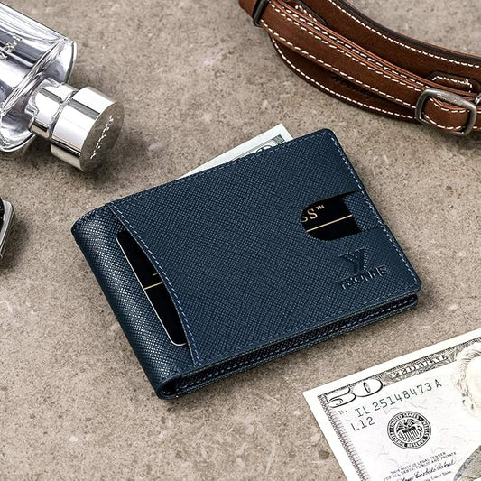YBONNE Functional Compact RFID Blocking Bifold Wallet for Men, Made of Finest Genuine Leather