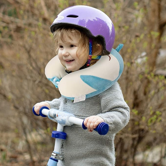 Niuniu Daddy Travel Neck Pillow - Pure Memory Foam Neck Support for Airplane, Car, Train Travel - Penguin Design for Kids 8+, Teens and Adults