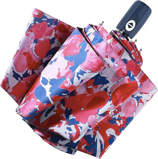 FDJASGY UV Sun Umbrella Compact Folding Travel Umbrella Auto Open Close Compact Folding Rain Umbrellas for Women Men Blocking UV 99.98%