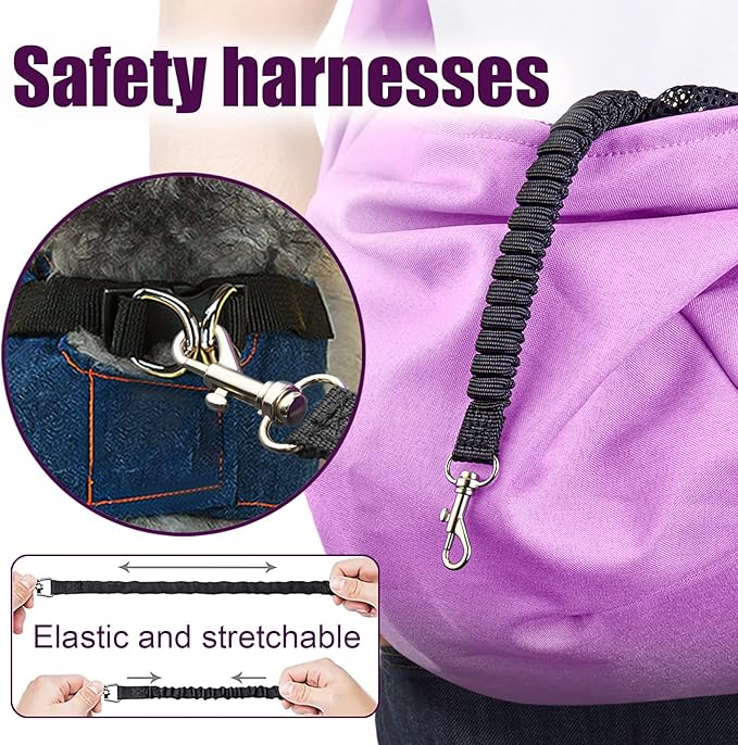 AOFOOK Dog Cat Sling Carrier Adjustable Padded Shoulder Strap with Large Zipper Pocket & Mesh Pocket for Outdoor Travel