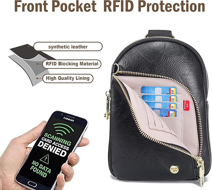 INICAT RFID Blocking Sling Bag Anti Theft Crossbody Bags Women Valentine's Day Gifts Travel Purses Vegan Leather