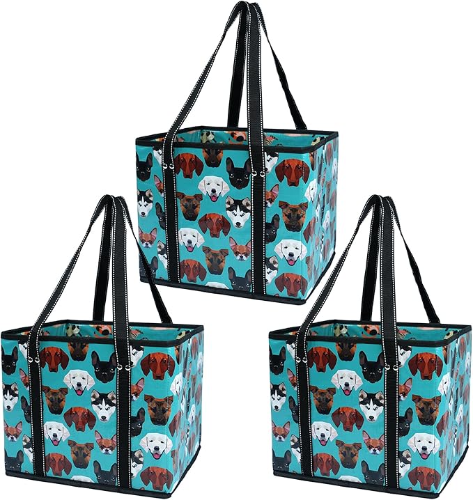 BeeGreen Large Waterproof Reusable Bags Christmas Heavy Duty Shopping Tote for Groceries Pool Gift with Webbing Handles