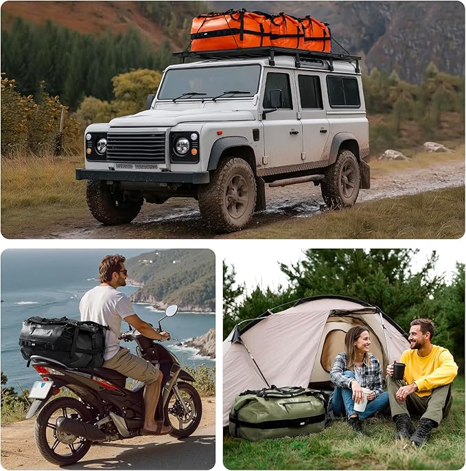 MIER Large Waterproof Duffel Bag Rolltop Dry Backpack Duffle Bags for Kayaking, Rafting, Boating, Swimming, Camping, Travel, Gym, Beach, 60L/80L