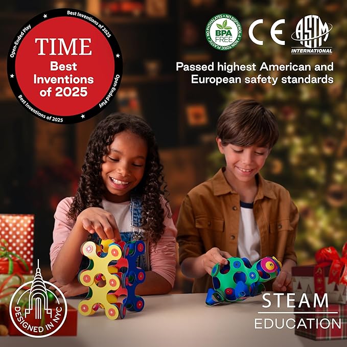 Clixo Itsy Magnetic Toy for Kids - Flexible, Durable, Imagination-Boosting Magnet Building Toy. Educational Multi-Sensory STEM Experience. Great as a Travel Game. Ages 4-99. 18 Piece Pack