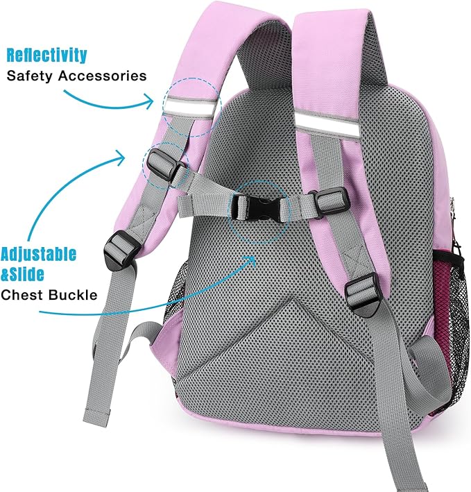 STEAMEDBUN Toddler Backpack for Girls 2-4,Kindergarten Backpack for Girls,Preschool Backpack,Mini, Pink