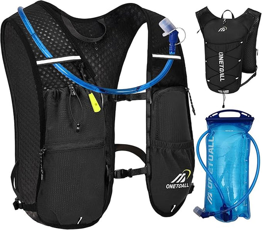 Running Vest for Women & Men, 6L Hydration Backpack with 2L Water Bladder, Lightweight Water Backpack for Trail Running, Marathon, Hiking, Cycling, Jogging, Adjustable Fit