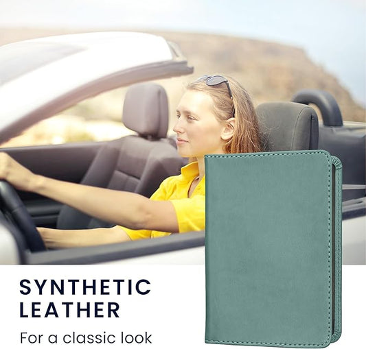 kwmobile Registration and Insurance Holder - Car Document Holder for Vehicle Documents and Cards - PU Leather - Black