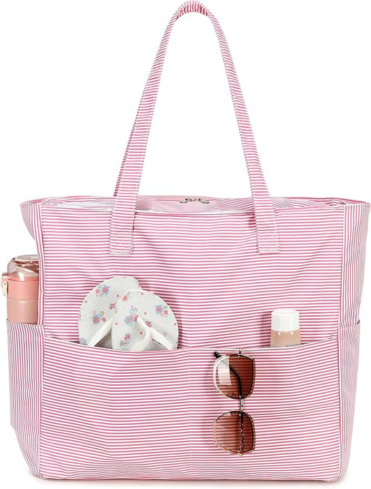 Bluboon Waterproof Beach Tote Pool Bags for Women Ladies Extra Large Carry On Bag With Wet Compartment for Weekender Travel